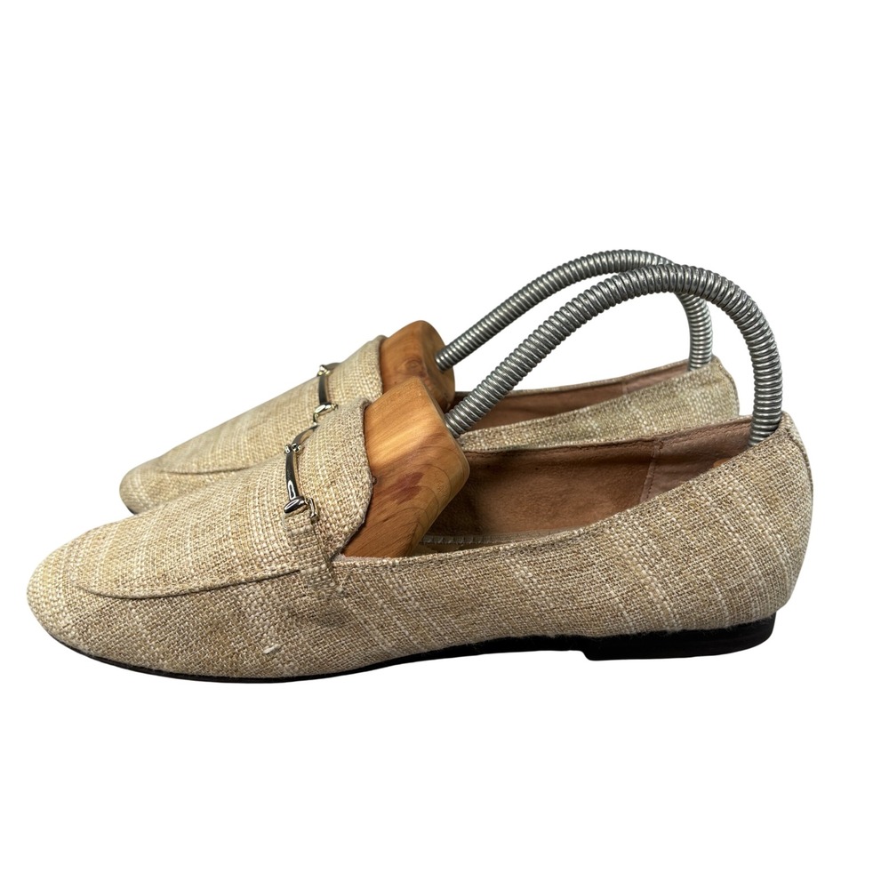 Rachel Zoe Axe Loafers Tan Woven Horsebit Bit Mules Flats 312070 Womens 9M